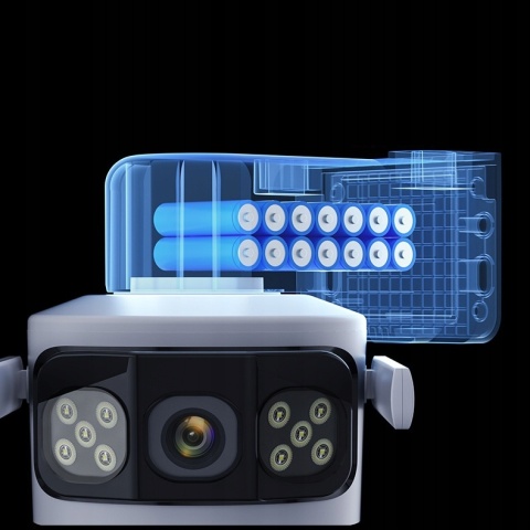 PODWÓJNA KAMERA SOLARNA 4G LTE OBRACANA FULL HD Z KARTĄ SIM I PANELAMI 15W