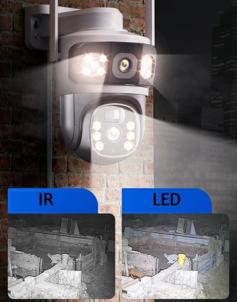 PODWÓJNA KAMERA SOLARNA 4G LTE OBRACANA FULL HD Z KARTĄ SIM I PANELAMI 15W