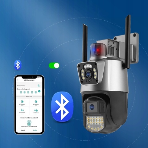 PODWÓJNA OBROTOWA KAMERA IP WIFI 2W1 3MPX/3MPX FULL HD Z RUCHU I AUDIO