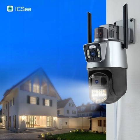 PODWÓJNA OBROTOWA KAMERA IP WIFI 2W1 3MPX/3MPX FULL HD Z RUCHU I AUDIO