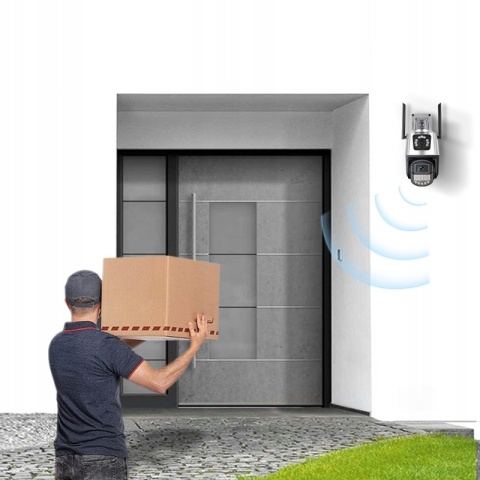 PODWÓJNA OBROTOWA KAMERA IP WIFI 2W1 3MPX/3MPX FULL HD Z RUCHU I AUDIO