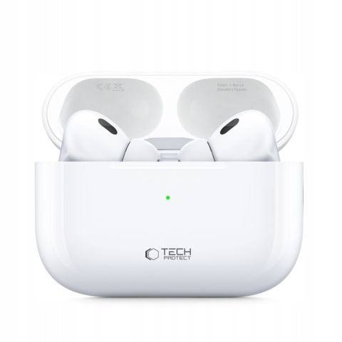 SŁUCHAWKI BEZPRZEWODOWE DOUSZNE BIAŁE INDUKCYJNE ŁADOWANIE BLUETOOTH TWS