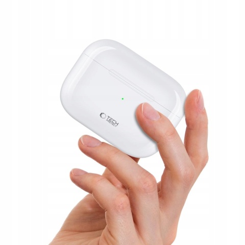 SŁUCHAWKI BEZPRZEWODOWE DOUSZNE BIAŁE INDUKCYJNE ŁADOWANIE BLUETOOTH TWS