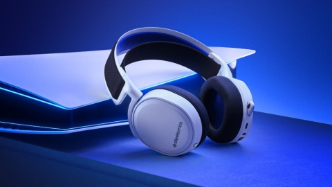 SŁUCHAWKI BEZPRZEWODOWE NAUSZNE STEELSERIES ARCTIS 7P+ BIAŁE GAMINGOWE 30H