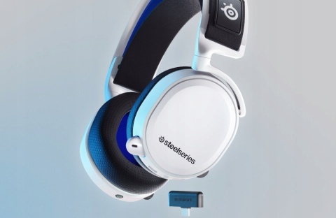 SŁUCHAWKI BEZPRZEWODOWE NAUSZNE STEELSERIES ARCTIS 7P+ BIAŁE GAMINGOWE 30H