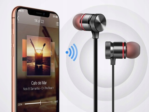 SPORTOWE DOUSZNE SŁUCHAWKI BEZPRZEWODOWE BLUETOOTH IDEALNE DO BIEGANIA