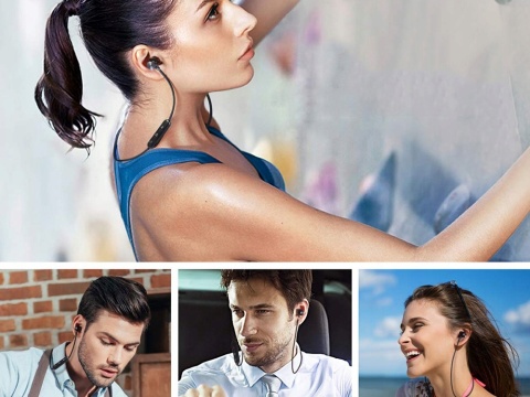 SPORTOWE DOUSZNE SŁUCHAWKI BEZPRZEWODOWE BLUETOOTH IDEALNE DO BIEGANIA