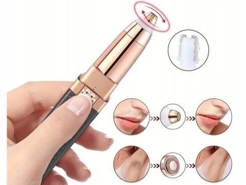 TRYMER DO BRWI GOLARKA DAMSKA DO TWARZY ZESTAW 2w1 KOMPLET USB CZARNY