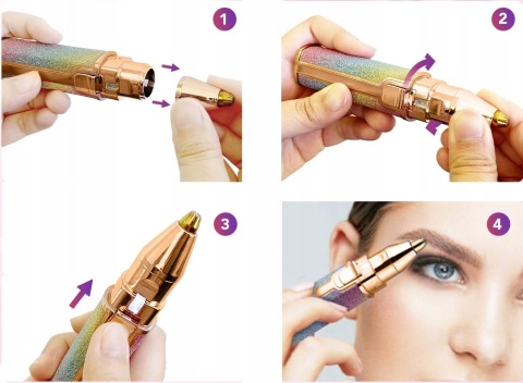 Trymer Do Brwi Twarzy Ciała Dla Kobiet + Kabel USB Depilator Golarka Damska