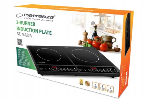 Przenośna Kuchenka Indukcyjna Esperanza Ekh008 4000W 2 Palniki 8 Temp