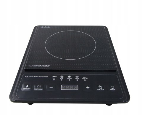 Kuchenka Indukcyjna 2000W 1 Palnik 5 Funkcji Timer 80-270°C 36X28x7 Cm