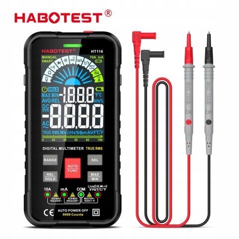 Cyfrowy Multimetr Uniwersalny Tester Habotest True Rms Ncv Lcd Etui