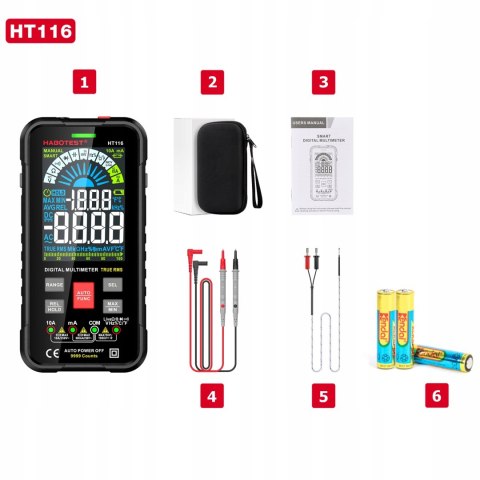 Cyfrowy Multimetr Uniwersalny Tester Habotest True Rms Ncv Lcd Etui