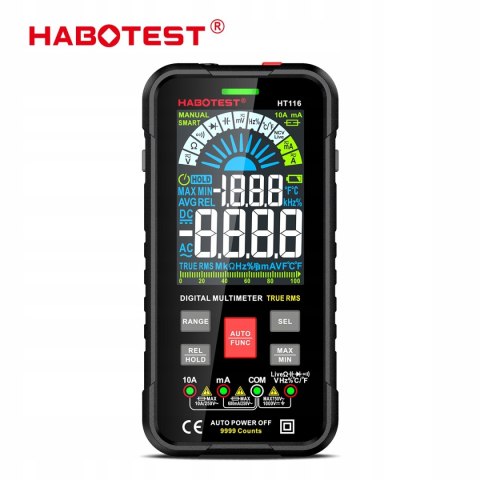 Cyfrowy Multimetr Uniwersalny Tester Habotest True Rms Ncv Lcd Etui