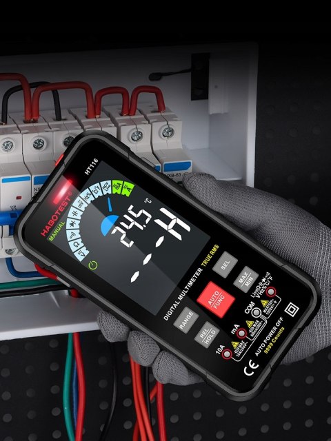 Cyfrowy Multimetr Uniwersalny Tester Habotest True Rms Ncv Lcd Etui