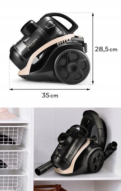 Odkurzacz Bezworkowy 4000W Cyklonowy Turboszczotka Filtr Hepa 15W1 Mozano