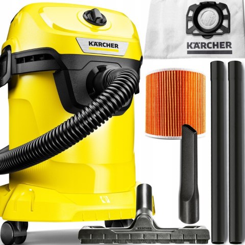 Odkurzacz Karcher Wd 3 1000W 17L - Funkcja Mokro/Sucho, Na Warsztat I Dom