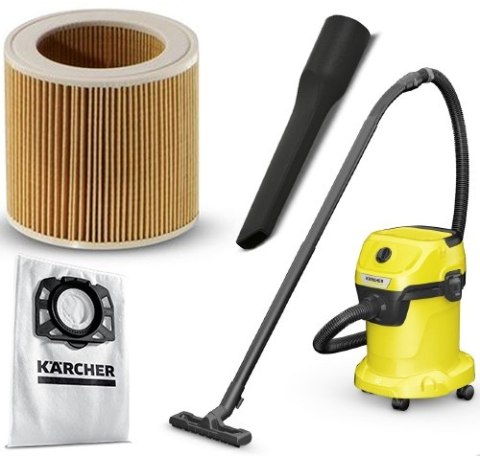 Odkurzacz Karcher Wd 3 1000W 17L - Funkcja Mokro/Sucho, Na Warsztat I Dom