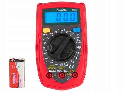 Profesjonalny Multimetr Miernik Prądu Napięcia Elektryczny Lcd Bateria 9V