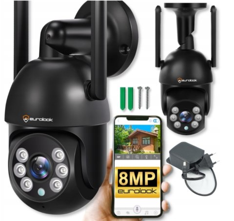 Kamera Ip Wifi 8Mp Zewnętrzna Obrotowa Z Detekcją Ruchu I Zoomem 4X