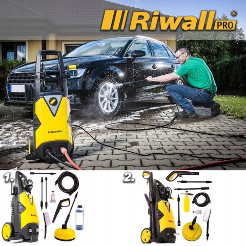 Myjka Ciśnieniowa Riwall 2000W 350 Bar Z Turbo Lancą I Akcesoriami