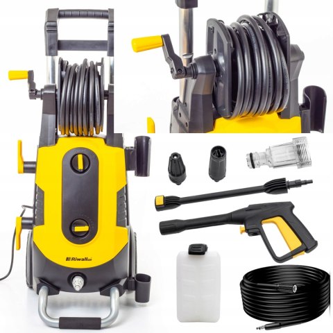 Myjka Ciśnieniowa Riwall 280B, 2800W, Mosiężna Pompa, 10M Wąż