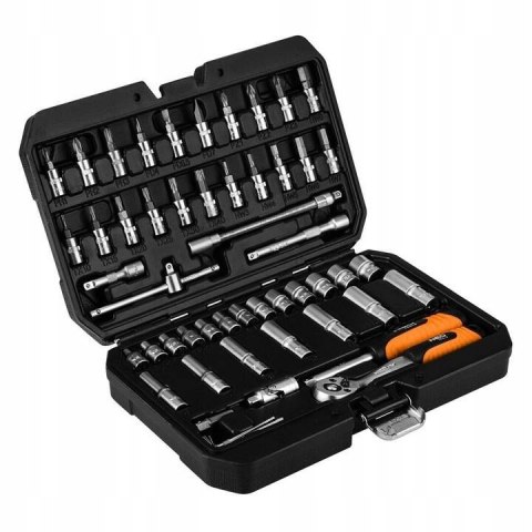 Neo Tools Zestaw Kluczy Nasadowych 55 El. Torx 1/4 Chromowo-Wanadowy
