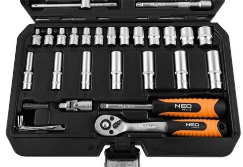 Neo Tools Zestaw Kluczy Nasadowych 55 El. Torx 1/4 Chromowo-Wanadowy