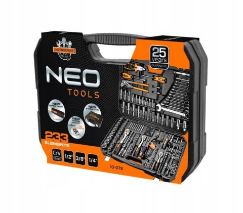 Neo Zestaw Kluczy Nasadowych 233 Elementów 10-078 Torx Grzechotki Walizka