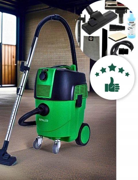 Odkurzacz Przemysłowy Stalco 3600W Bezworkowy Z Otrząsaczem + Płyn Karcher