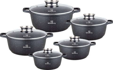 Zestaw Garnków Marmurkowych KlÖNberg Kb 4031 5 El Aluminium Granit Indukcja