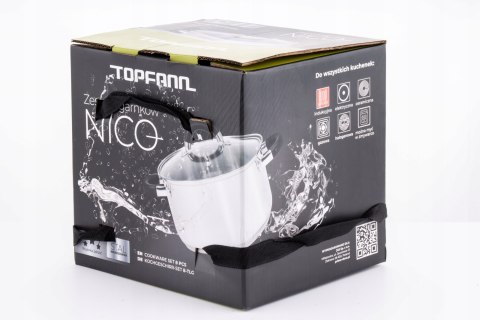 Zestaw Garnków Ze Stali Nierdzewnej Nico 8 Elementów Z Pokrywkami Topfann