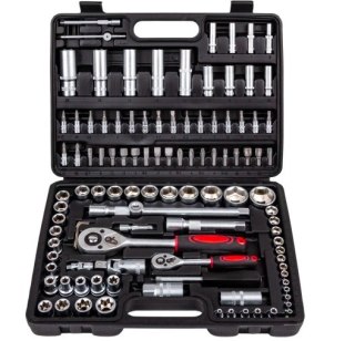 Zestaw Kluczy Nasadowych 108 Elementów Torx Chrom-Vanadium Walizka