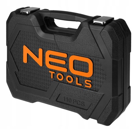Zestaw Kluczy Nasadowych 1/2, 1/4 110 Elementów Satynowy Neo Tools