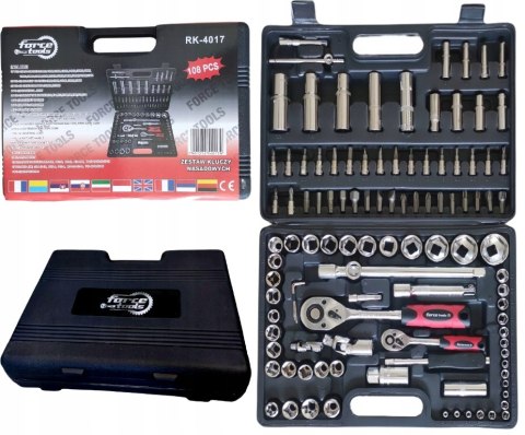 Zestaw Kluczy Nasadowych Torx 108 Szt Stal Węglowa Do Warsztatu Profesjonal