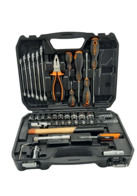 Neo Tools 08-684 Zestaw Narzędzi 56 El. W Walizce, Stal Chromowo-Wanadowa