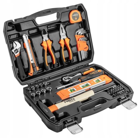 Neo Tools 60 El. Zestaw Narzędzi Cr-V: Grzechotka, Klucze, Walizka, Mocne