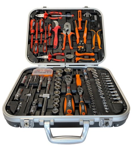 Walizka Elektryka Neo Tools 108 Szt. - Klucze, Nasadki, Szczypce, Wkrętaki
