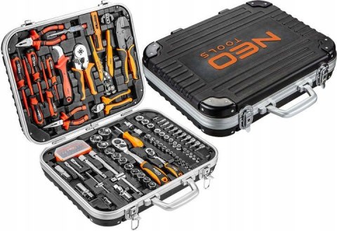 Walizka Elektryka Neo Tools 108 Szt. - Klucze, Nasadki, Szczypce, Wkrętaki