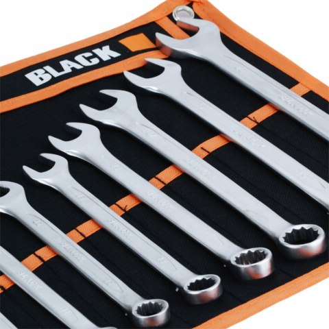 Zestaw 12 kluczy płasko-oczkowych Black 6-22 mm, stal CrV