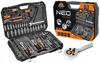 Zestaw 233 Szt. Klucze Nasadowe Neo 1/2, 3/8, 1/4 Stal Crv, Walizka