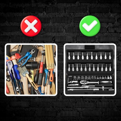 Zestaw Kluczy Nasadowych 46 El. Grzechotka Torx Walizka Cr-V Ergonomiczny