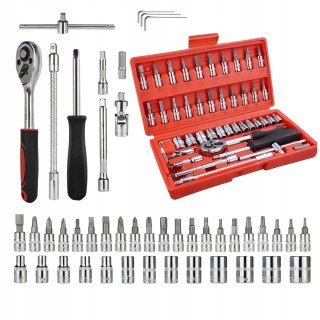 Zestaw Kluczy Nasadowych 46 El. Torx Crv Grzechotka W Etui 1/4 Walizka