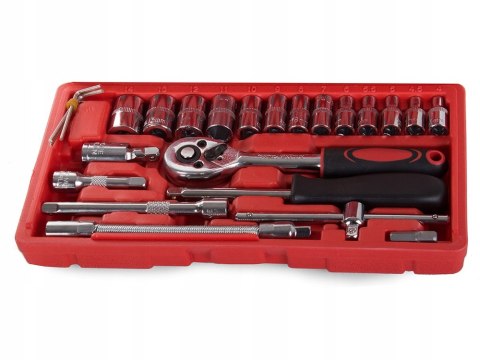 Zestaw Kluczy Nasadowych 46 El. Torx Crv Grzechotka W Etui 1/4 Walizka