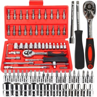 Zestaw Kluczy Nasadowych 46El Torx Imbusy Wkrętaki Stal Crv W Walizce