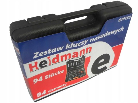 Zestaw Kluczy Nasadowych 94 Elementy 1/4 1/2 Heidmann Walizka Crv