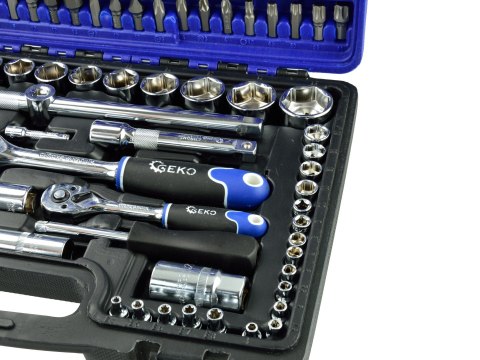 Zestaw Kluczy Nasadowych Geko 108 El. Cr-V Walizka Torx Imbus Ph Pz
