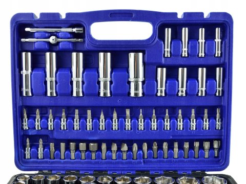 Zestaw Kluczy Nasadowych Geko 108 El. Cr-V Walizka Torx Imbus Ph Pz