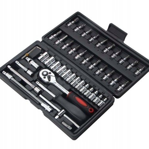 Zestaw Kluczy Nasadowych Klucze Nasadowe 46 Elementów Cr-V Torx W Walizce
