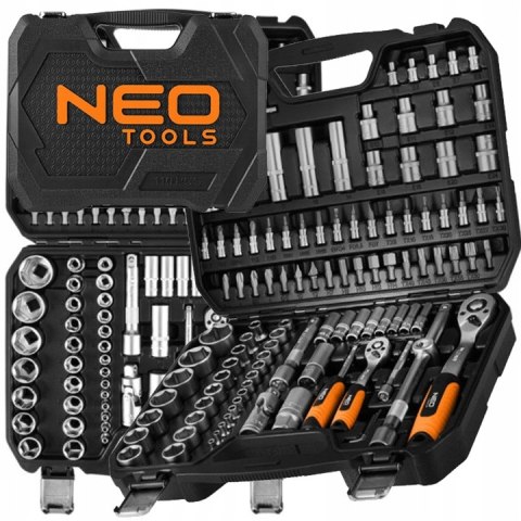 Zestaw Kluczy Nasadowych Neo 110 El. 1/2 1/4 Torx Bity Satyna Walizka